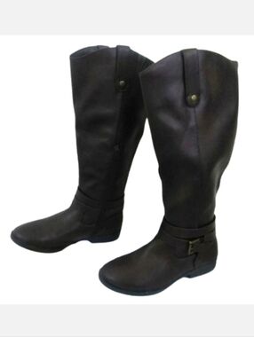 Mari A. Ma-Irony Equestrian Smooth Dark Chocolate Brown Black Tall High Boots